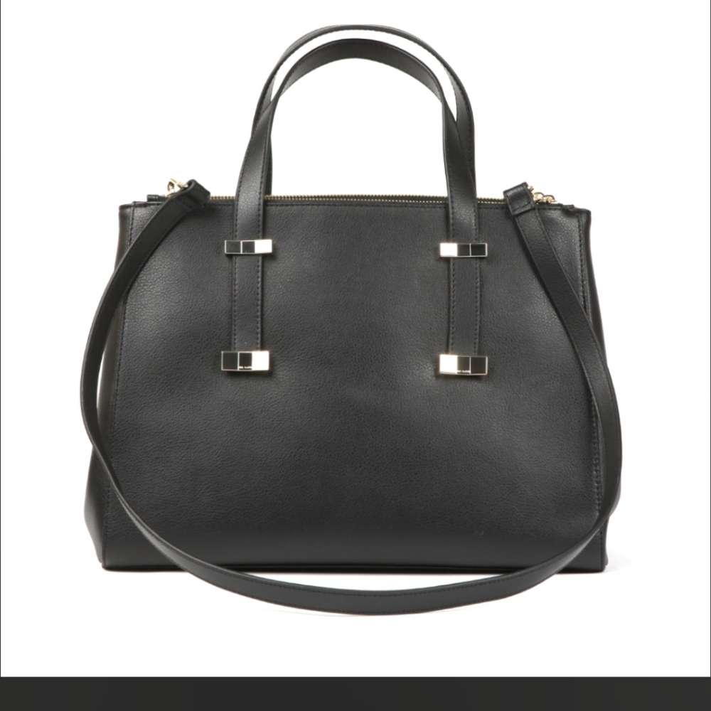 Ted Baker Alexiis Leather Tote Bag Adjustable Straps Double Zip Bow Detail - Picture 2 of 16